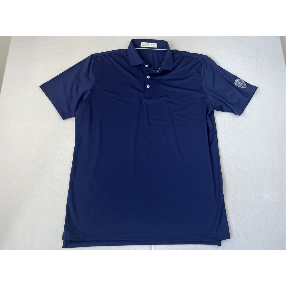 Holderness & Bourne Anderson Polo Tailored Fit Navy-Blue Mens Size XL Logo